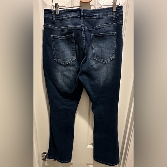 Coco + Carmen EverStretch Flare Jeans with Front Vertical Seaming  Dark Denim XL - Picture 3 of 6